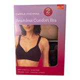Carole Hochman 2 Pack Seamless Comfort Bra Black/Mocha SIZE - Medium