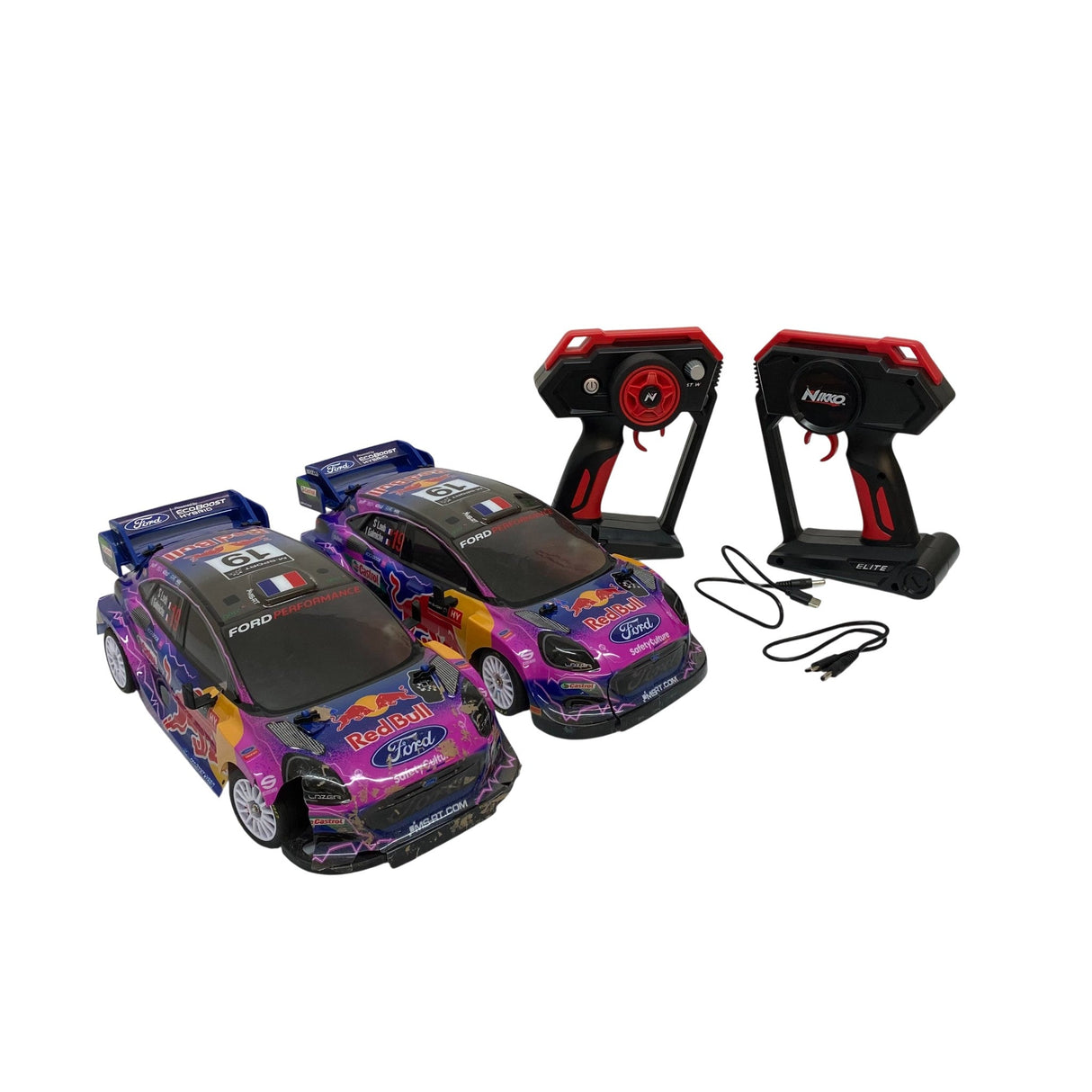 Nikko RC 1:14 Red Bull Elite Race Cars 2 Pack Red Bull 19 - For Parts/Repair