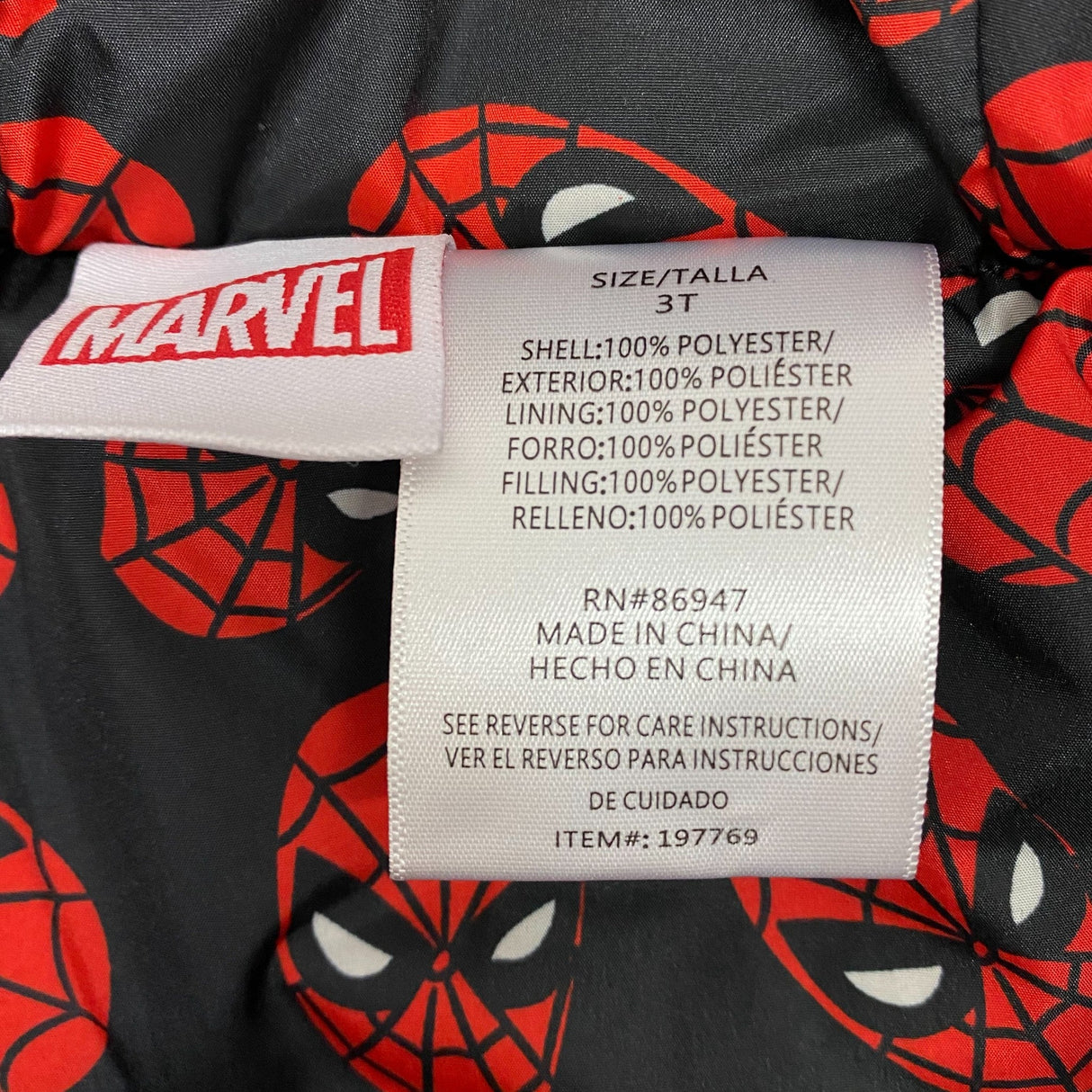 Marvel Youth's Spiderman Corduroy Jacket 3 Years SIZE - 3