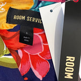 Room Service Women's 2 Piece Summer Pyjama Set - Blue Floral SIZE - Small