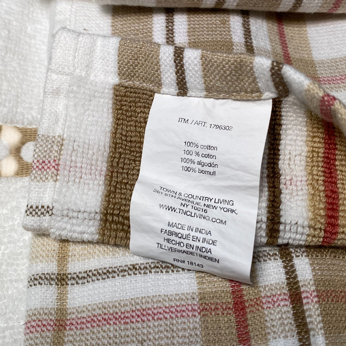 Town & Country 4x Christmas Kitchen Towels - Tan Check