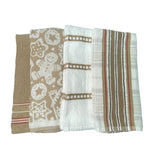 Town & Country 4x Christmas Kitchen Towels - Tan Stripe
