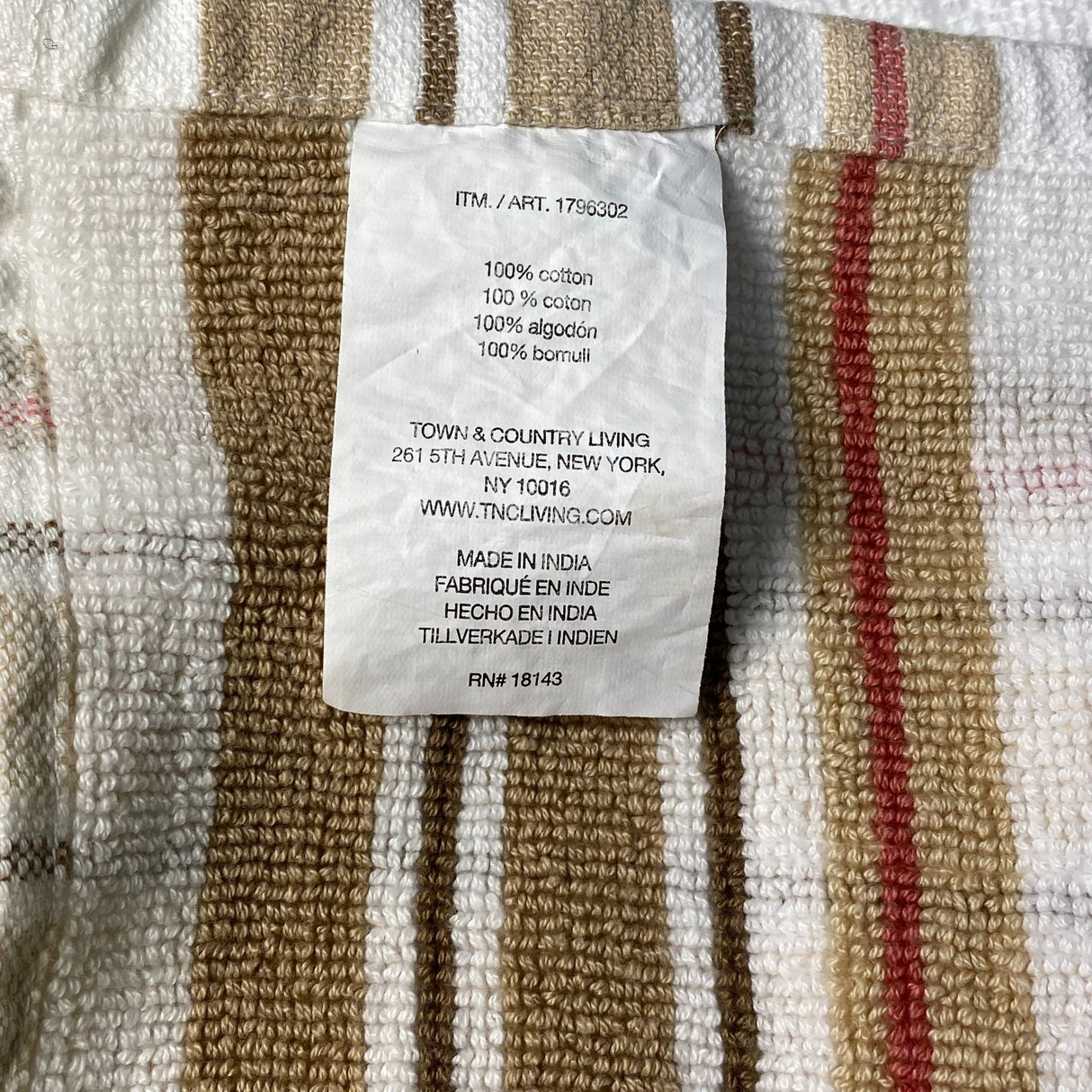 Town & Country 4x Christmas Kitchen Towels - Tan Stripe