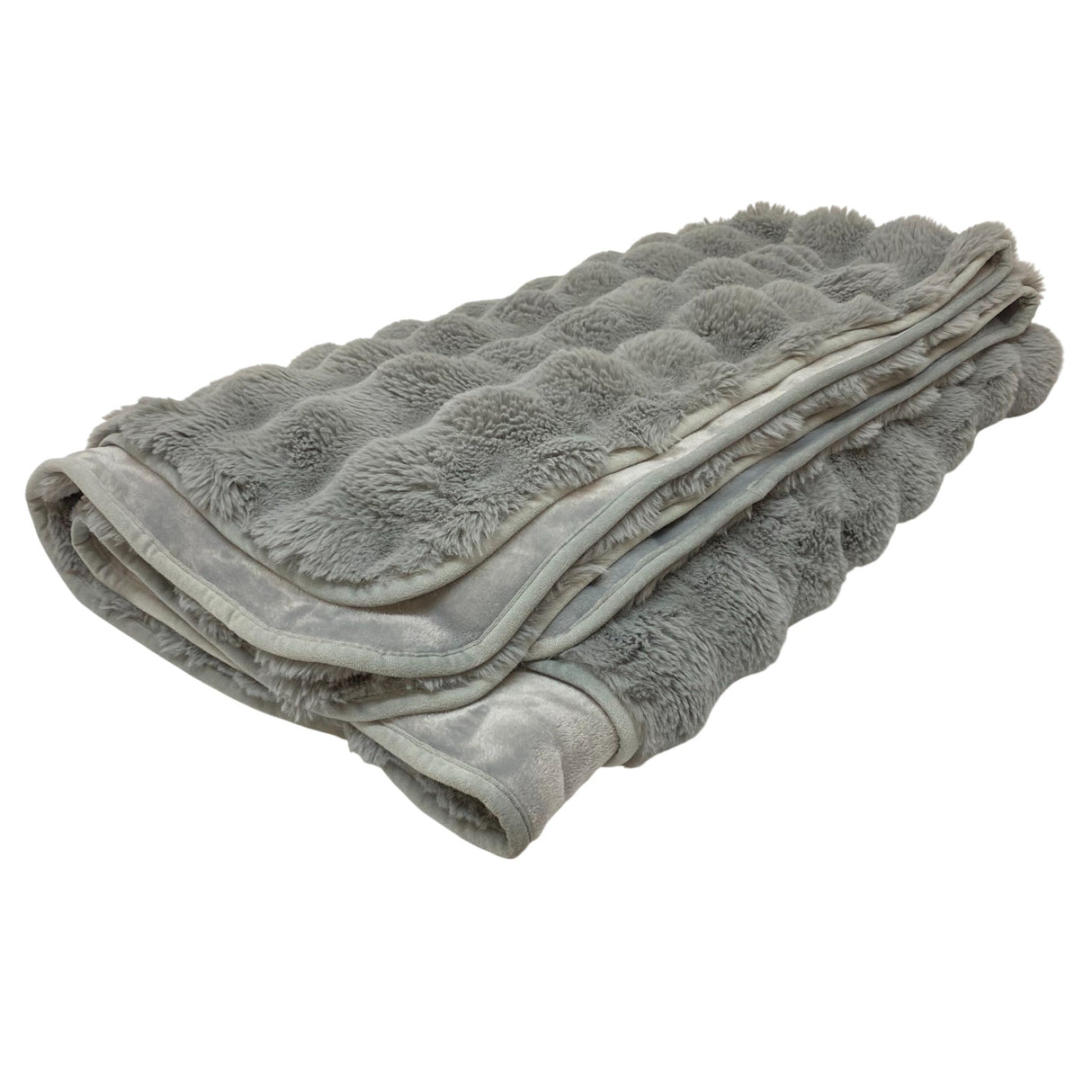 House & Home Bubble Faux Fur Throw 152 x 177cm - Grey