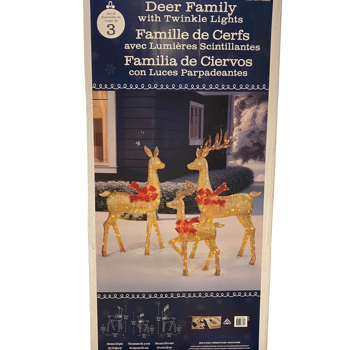 Holiday 3 Piece Deer Family with Twinkle Lights