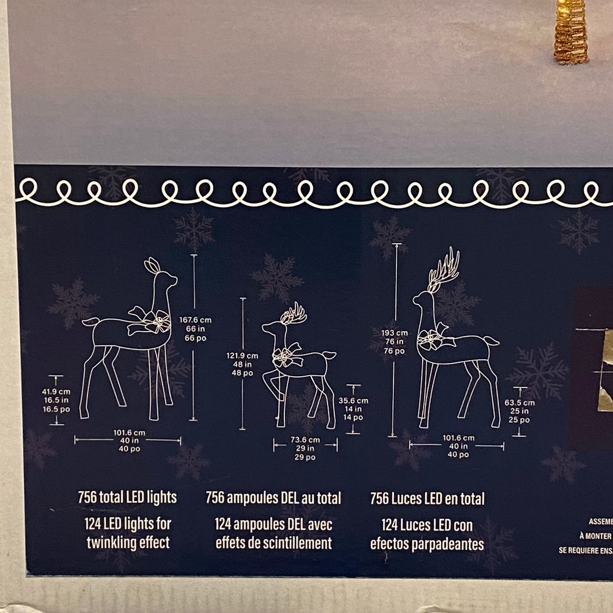 Holiday 3 Piece Deer Family with Twinkle Lights