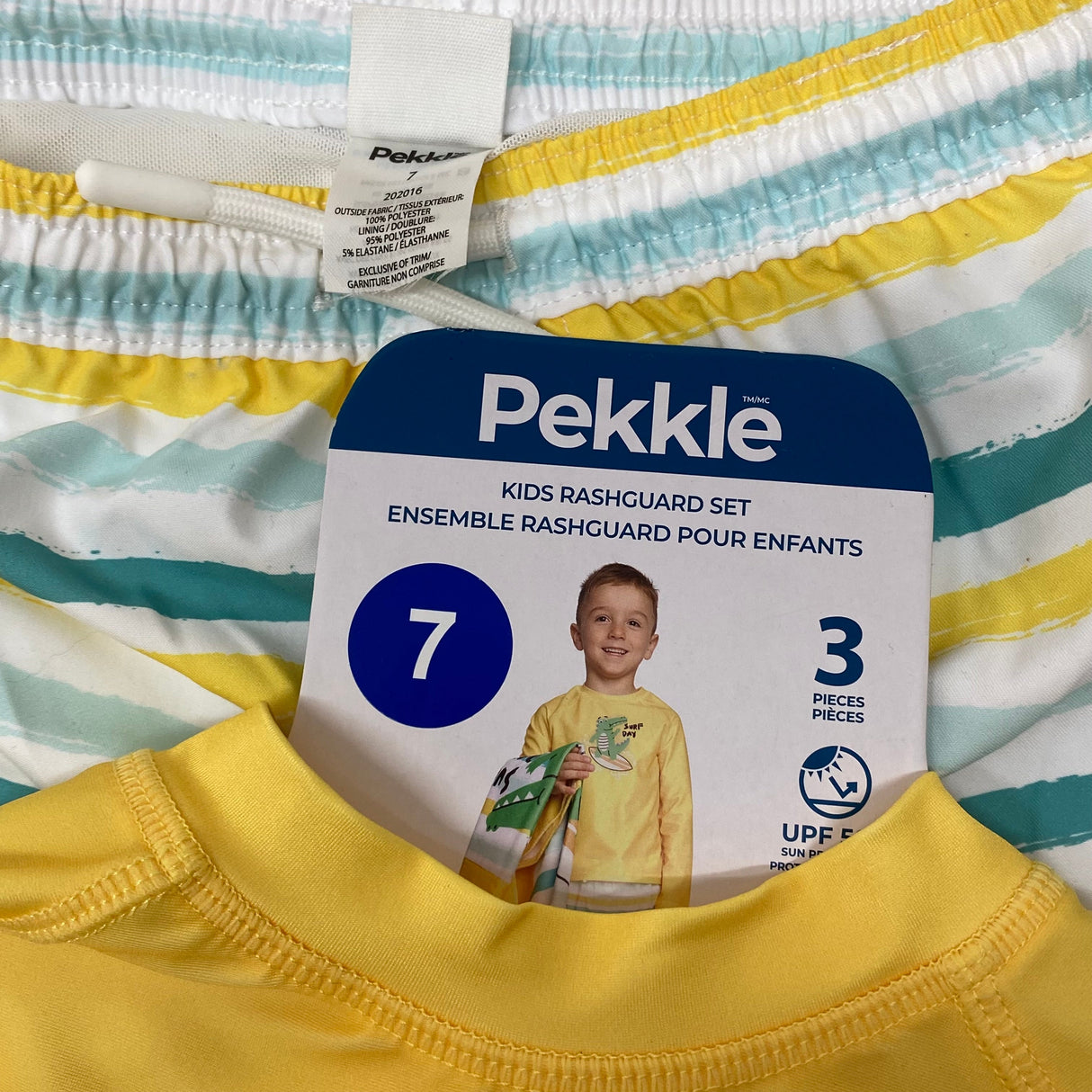 Pekkle Kids Rashguard 3 Piece Set SIZE - 7