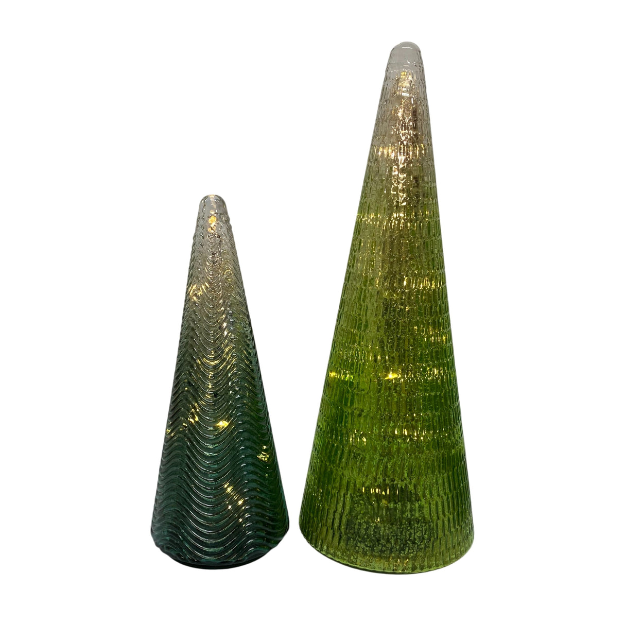 Holiday 5x LED Glass Holiday Trees - Green