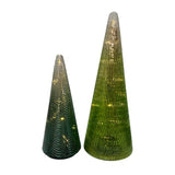 Holiday 5x LED Glass Holiday Trees - Green