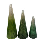 Holiday 5x LED Glass Holiday Trees - Green