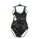 DKNY Women's One Piece Swimsuit - Black Outline SIZE - Small
