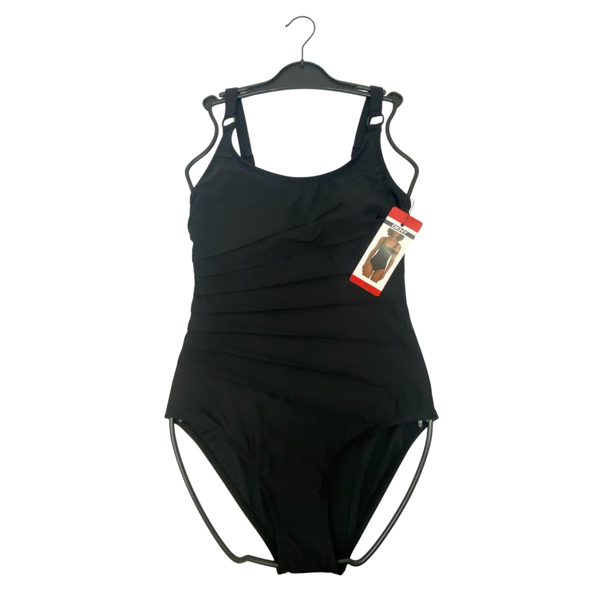 DKNY Women's One Piece Swimsuit - Black SIZE - Medium