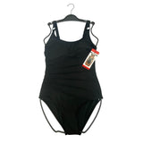 DKNY Women's One Piece Swimsuit - Black SIZE - Medium