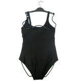 DKNY Women's One Piece Swimsuit - Black SIZE - Large