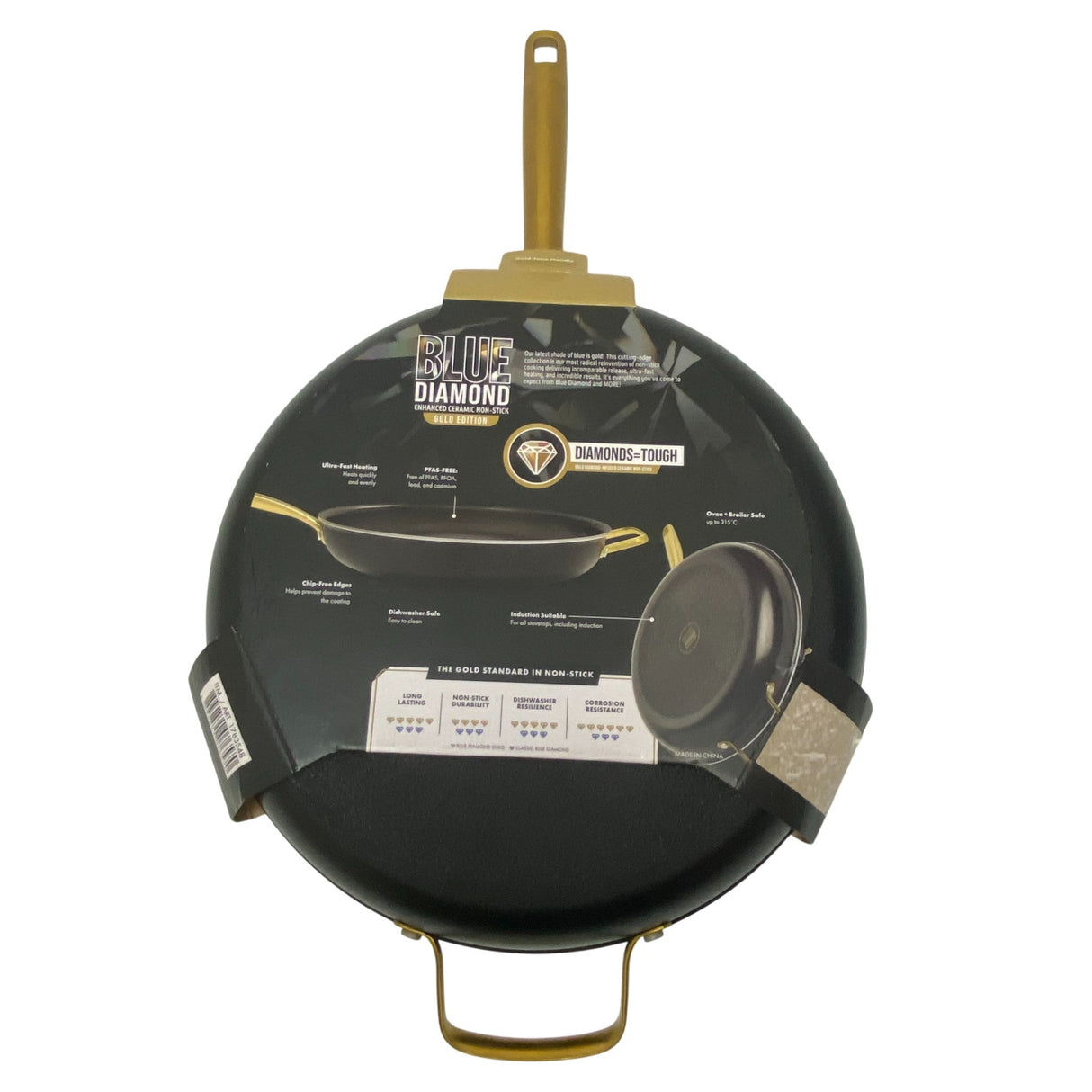 Blue Diamond Extra Large 34cm Frypan with Handle - Gold Edition