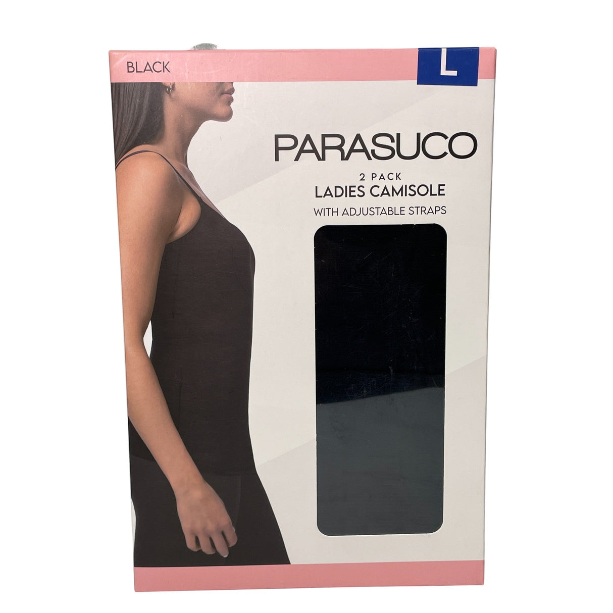 Parasuco Women's 2 Pack Camisole with Adjustable Straps - Black SIZE - Large