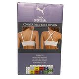 Puma 2 Pack Sports Bra Plum/White SIZE - Extra Large