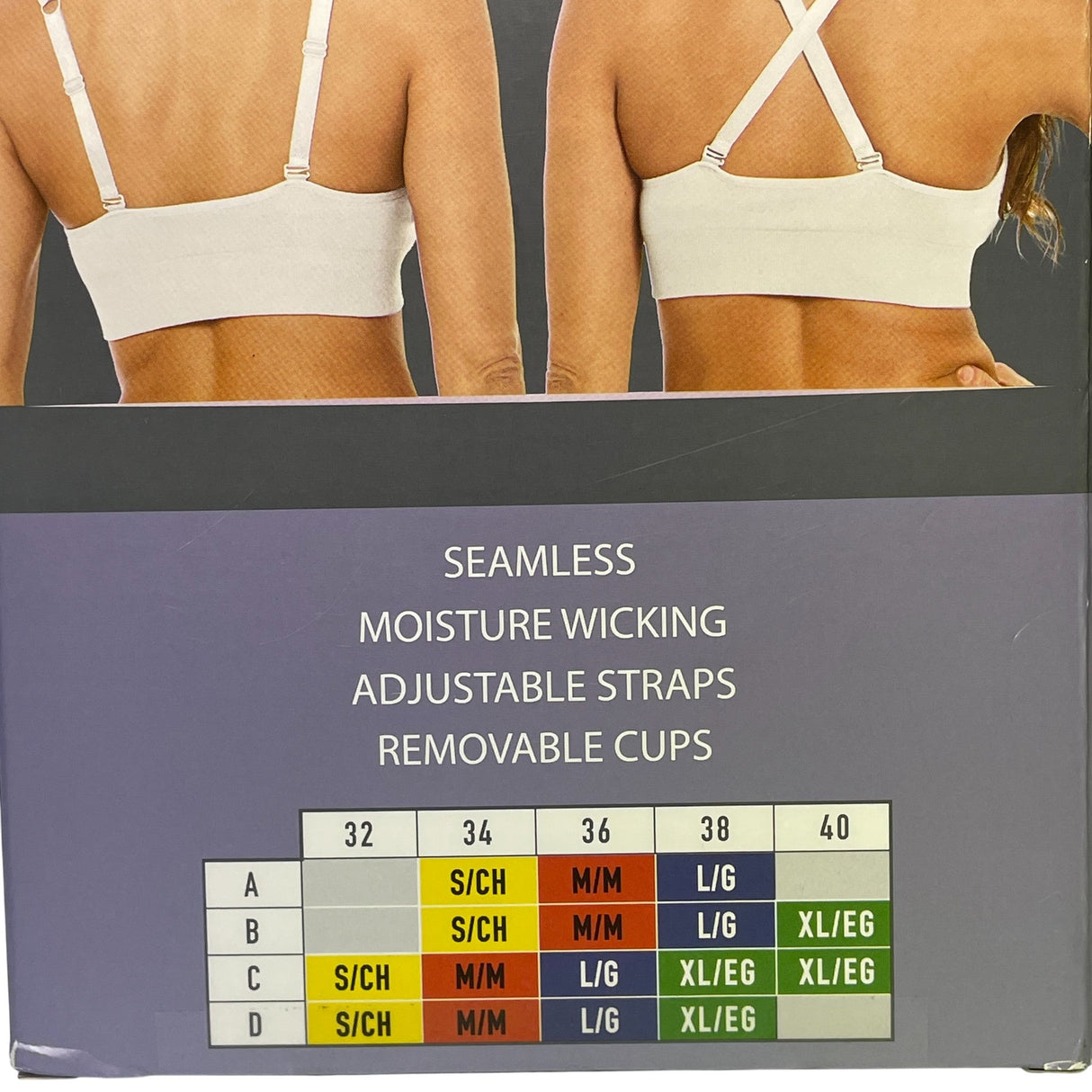 Puma 2 Pack Sports Bra Plum/White SIZE - Extra Large