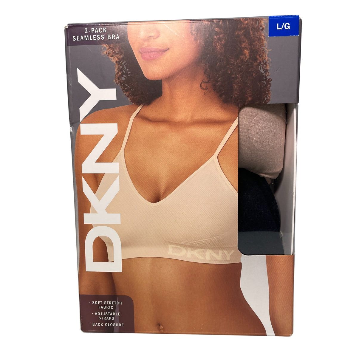 DKNY 2 Pack Seamless Bra Black/Sand SIZE - Large