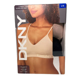 DKNY 2 Pack Seamless Bra Black/Sand SIZE - Large