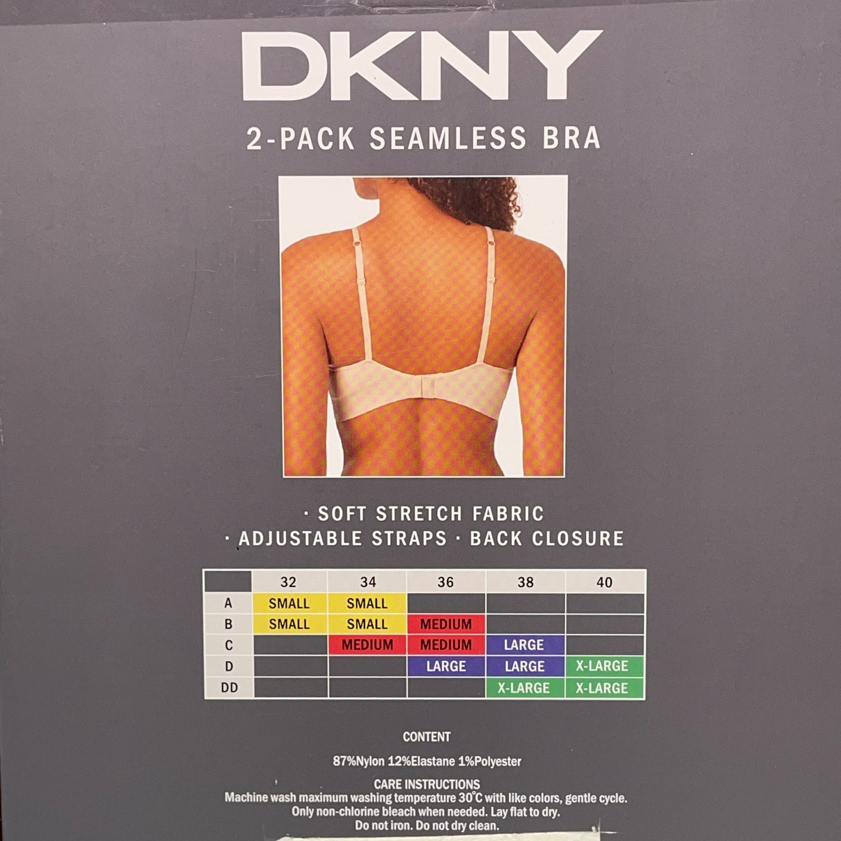 DKNY 2 Pack Seamless Bra Black/Sand SIZE - Large