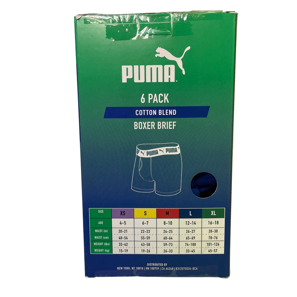 Puma Boy's 6 Pack Boxer Brief SIZE - Extra Large