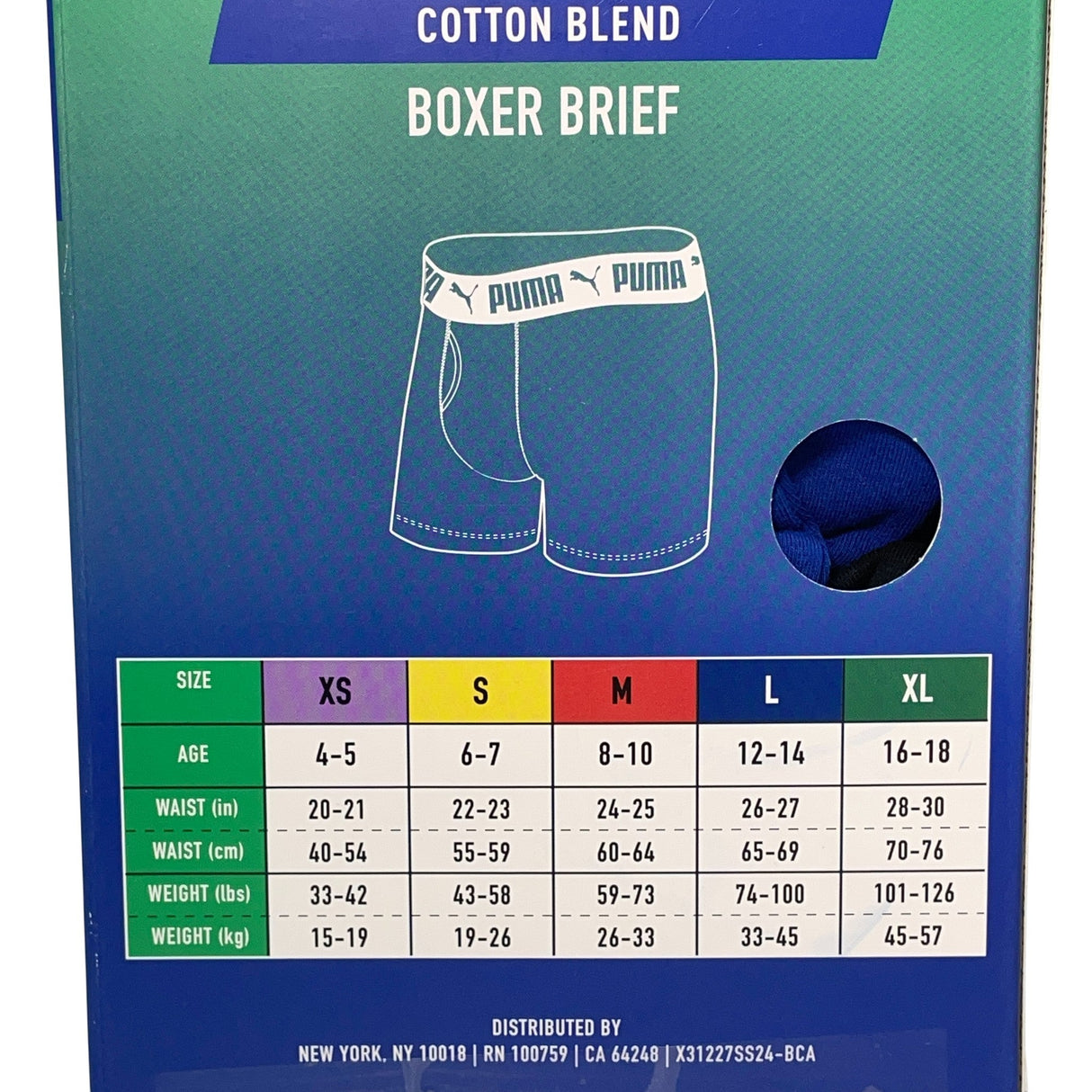 Puma Boy's 6 Pack Boxer Brief SIZE - Extra Large