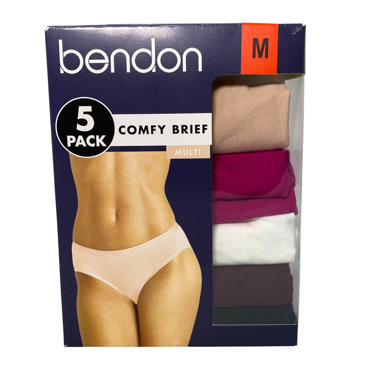 Bendon Women's 5 Pack Comfy Brief - Assorted Colours SIZE - Medium