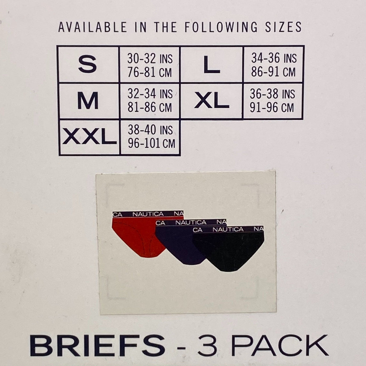 Nautica Men's 3x Briefs - Multi SIZE - Small