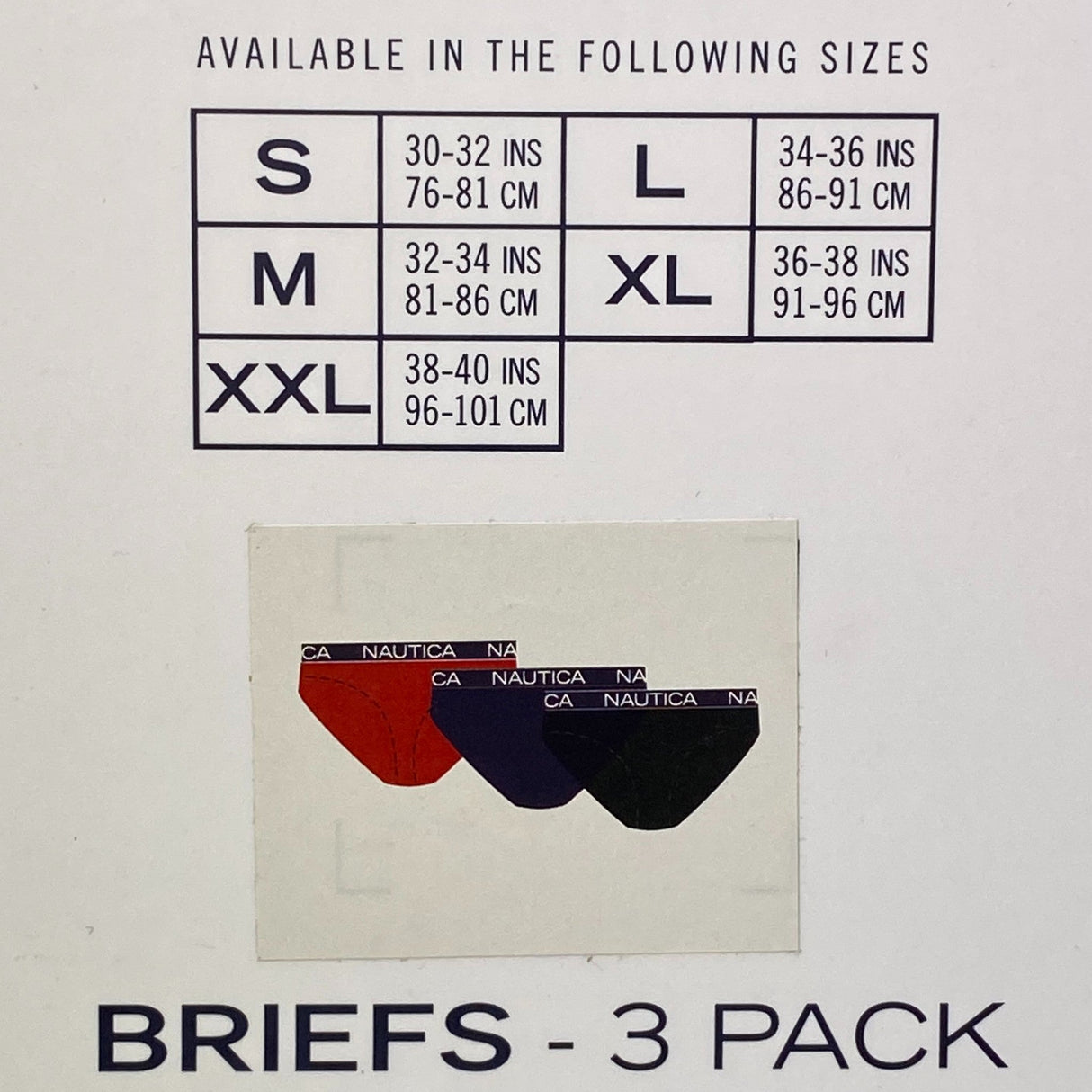 Nautica Men's 3x Briefs - Multi SIZE - Medium