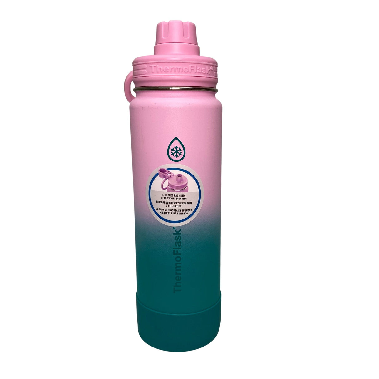 ThermoFlask 710ml Ombre Stainless Steel Insulated Bottle with Chug Lid - Pink/Green