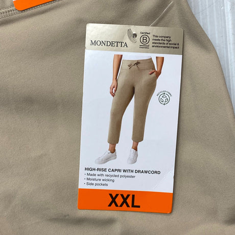 Mondetta Women's High-Rise Capri Pants With Drawcord SIZE - XXL