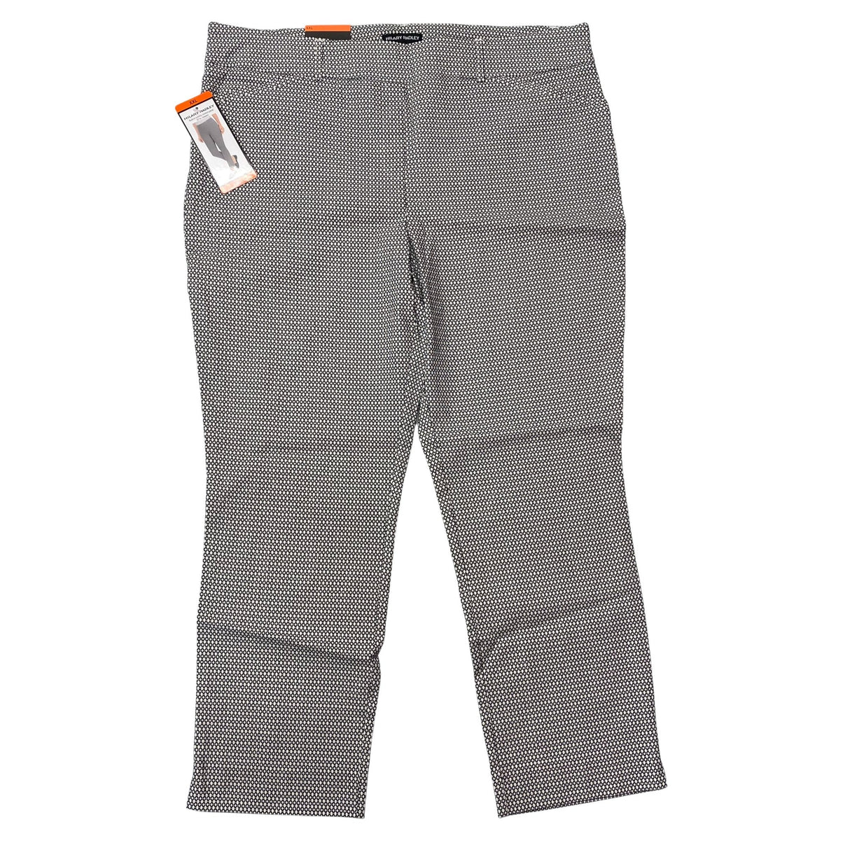 Hilary Radley Women's Mid Rise Comfort Waist Pants - Black/White Print SIZE - XXL