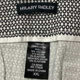 Hilary Radley Women's Mid Rise Comfort Waist Pants - Black/White Print SIZE - XXL