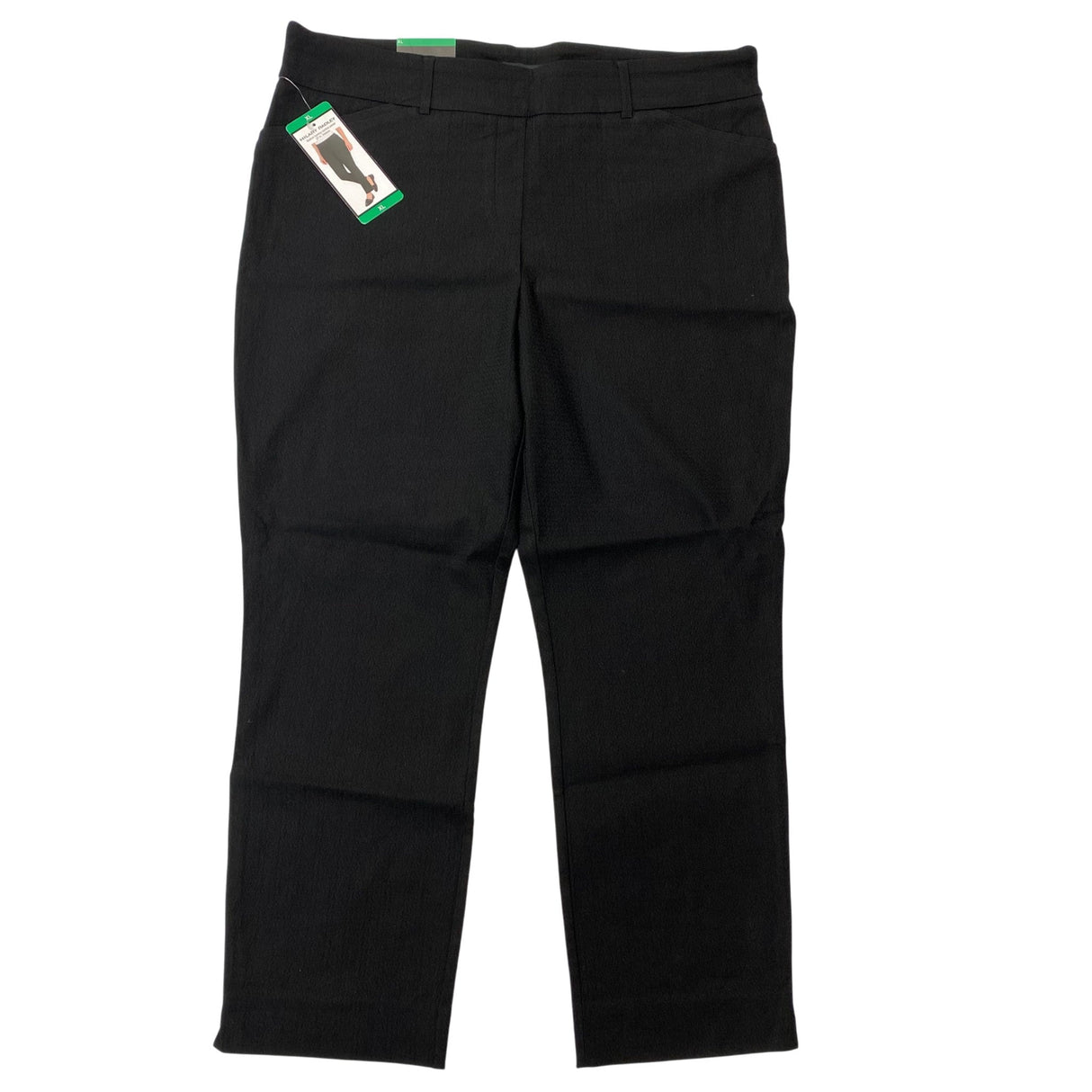 Hilary Radley Women's Mid Rise Comfort Waist Pants - Black SIZE - Extra Large