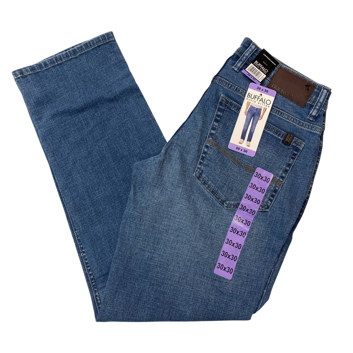 Buffalo Men's Slim Straight Stretch Jeans - Medium Wash SIZE - 30