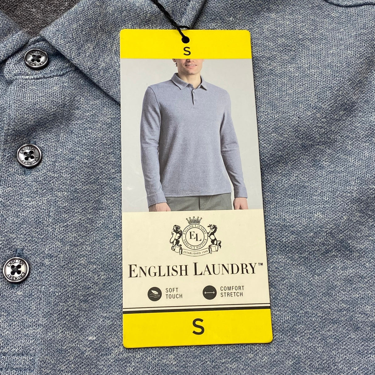 English Laundry Men's Long Sleeve Polo Shirt SIZE - Small
