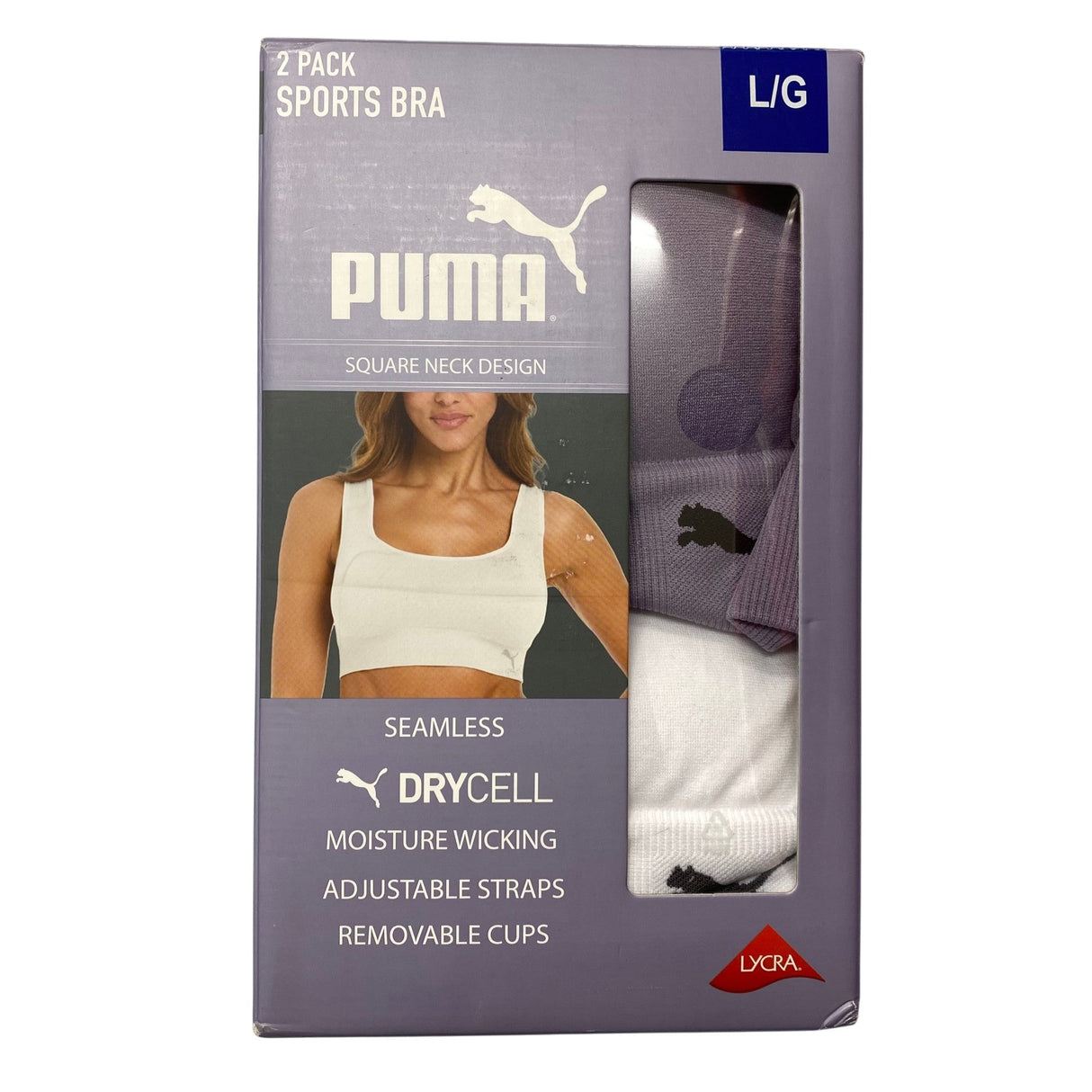 Puma 2x Sports Bra Plum/White SIZE - Large