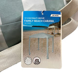 Coconut Grove Sage Striped Beach Cabana