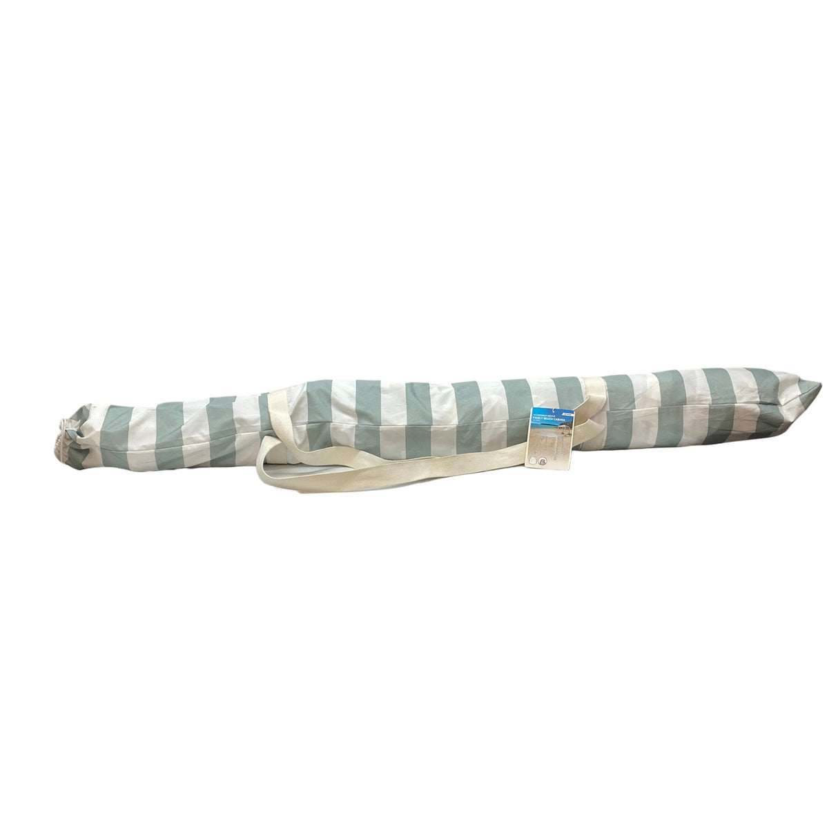 Coconut Grove Sage Striped Beach Cabana