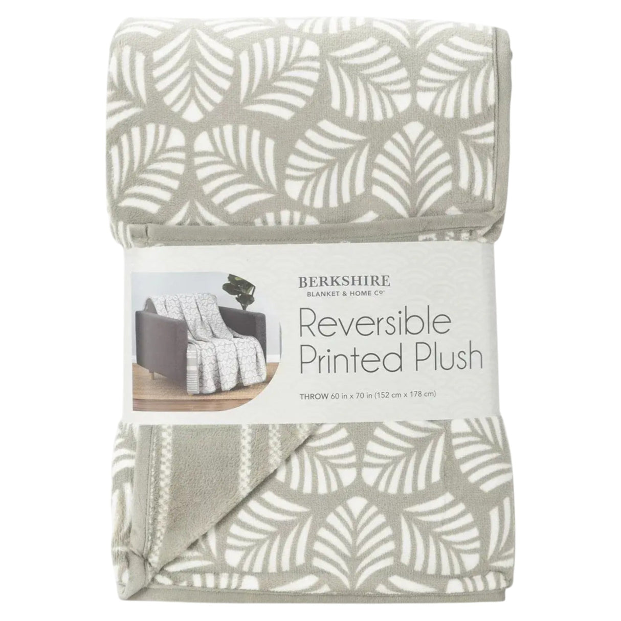 Berkshire Reversible Plush Throw - 152cm x 178cm - Sage