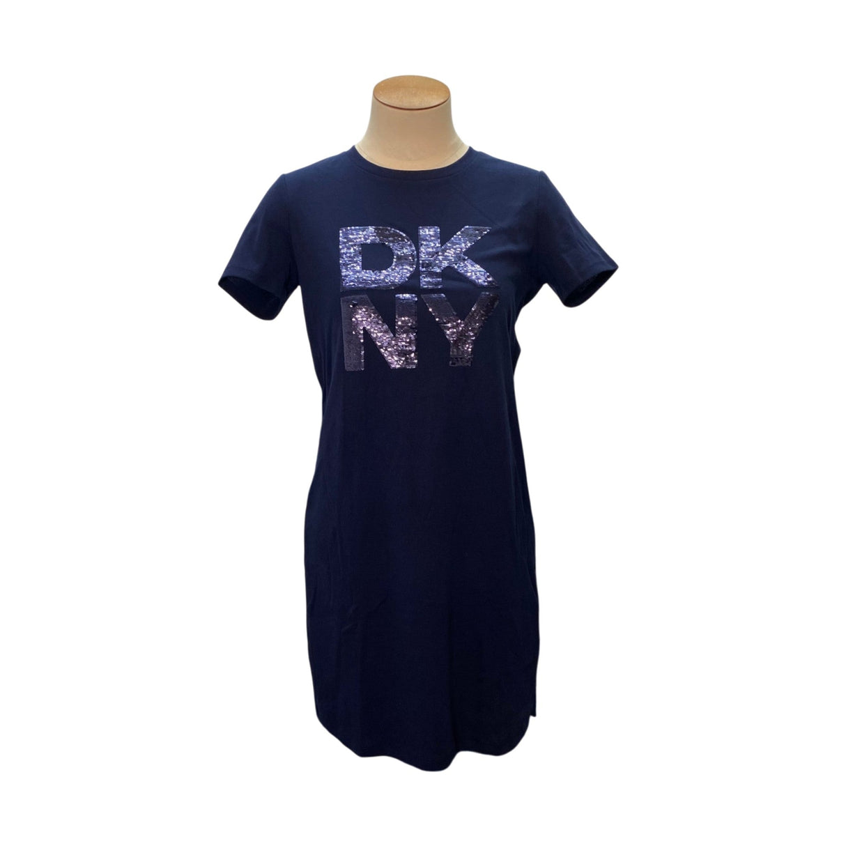 DKNY Women's Sequin Logo T-shirt Dress SIZE - Small