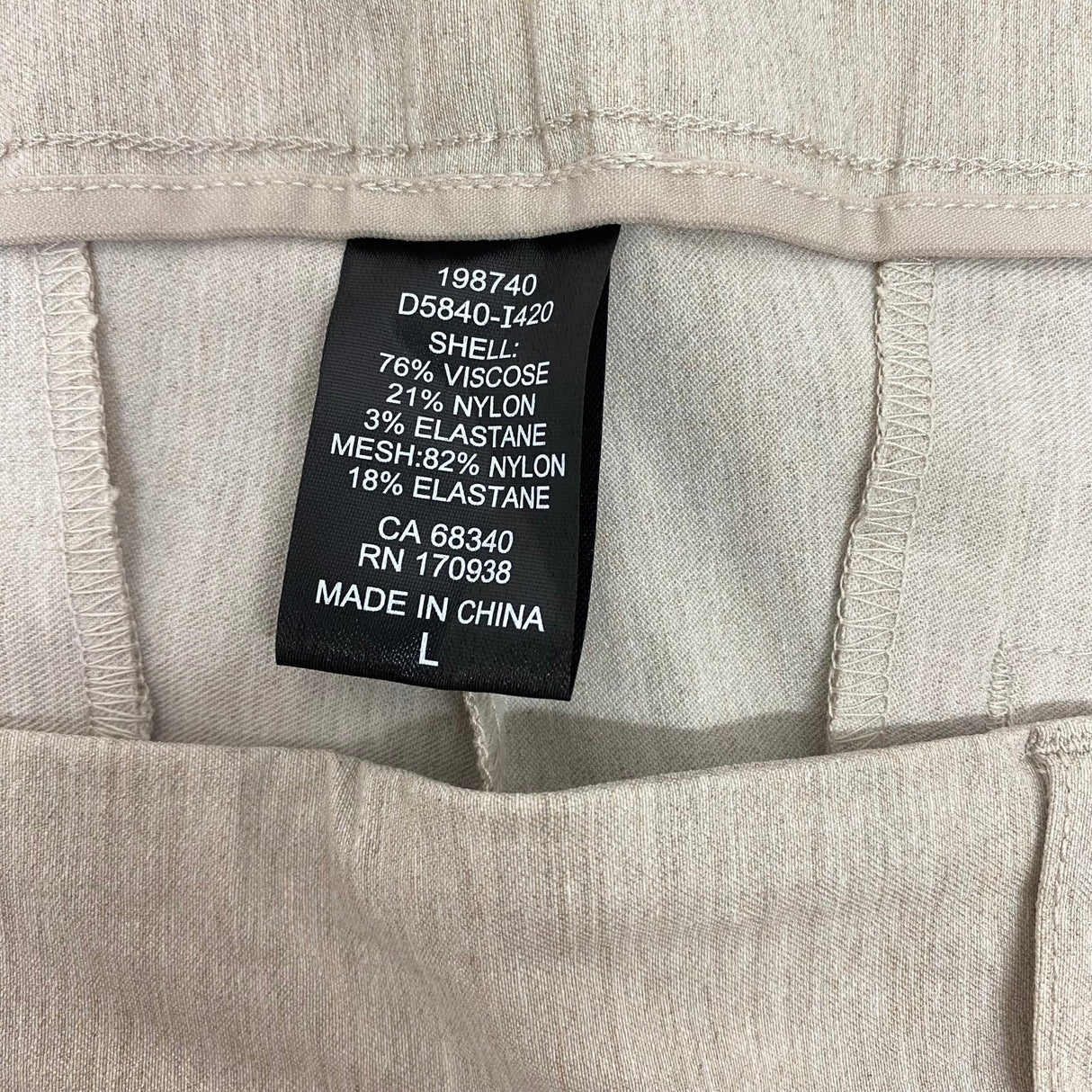 Hilary Radley Women's Mid Rise Comfort Waist Pants - Beige SIZE - Large