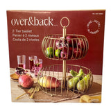 Over&Back 2-Tier Gold-Tone Fruit Basket