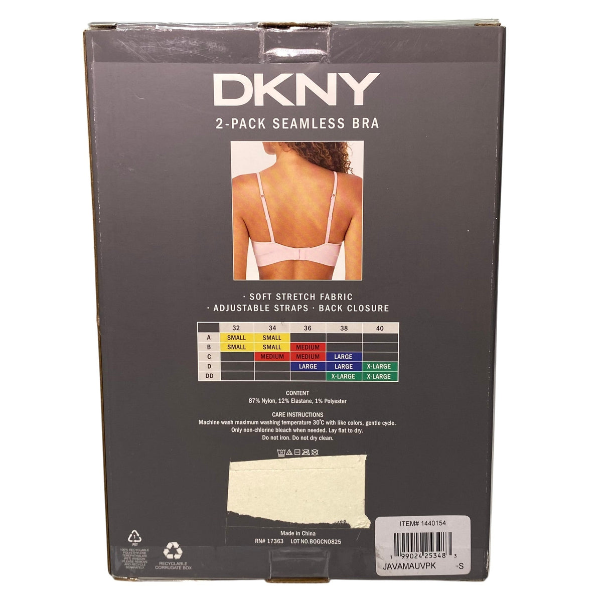 DKNY 2x Women's Seamless Bra Java/Mauve SIZE - Small
