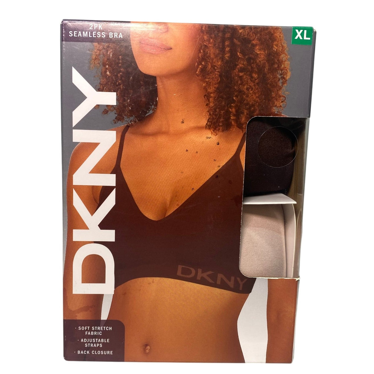 DKNY 2x Women's Seamless Bralette - Java/Sand SIZE - Extra Large