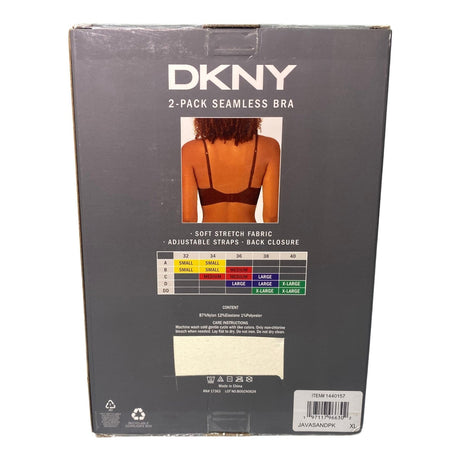 DKNY 2x Women's Seamless Bralette - Java/Sand SIZE - Extra Large