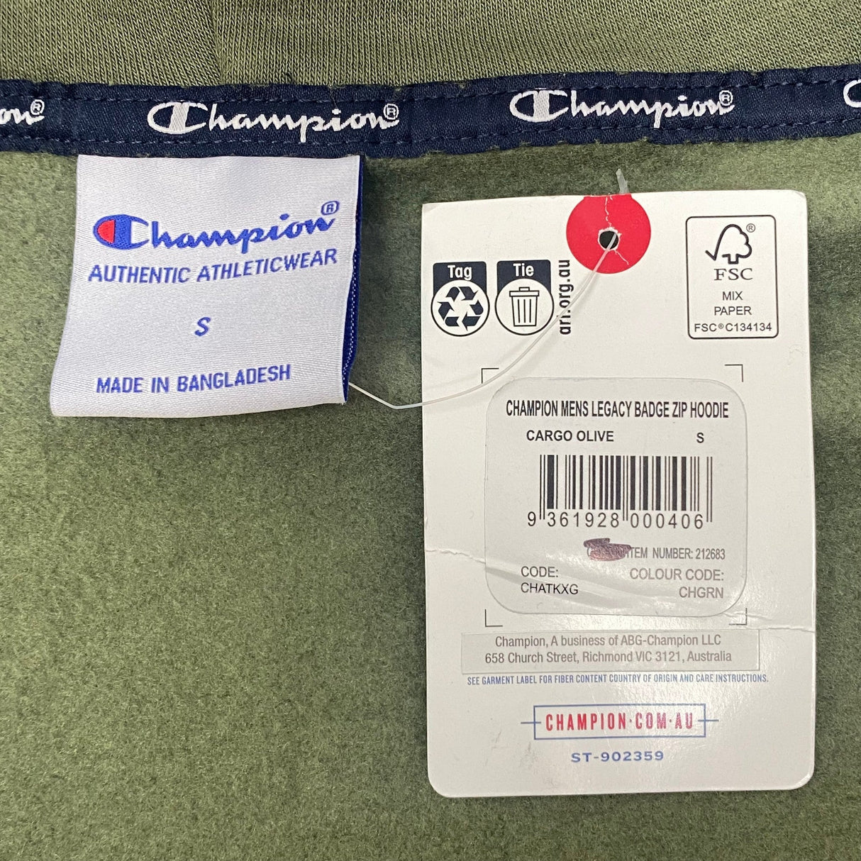 Champion Men's Legacy Badge Zip Hoodie SIZE - Small