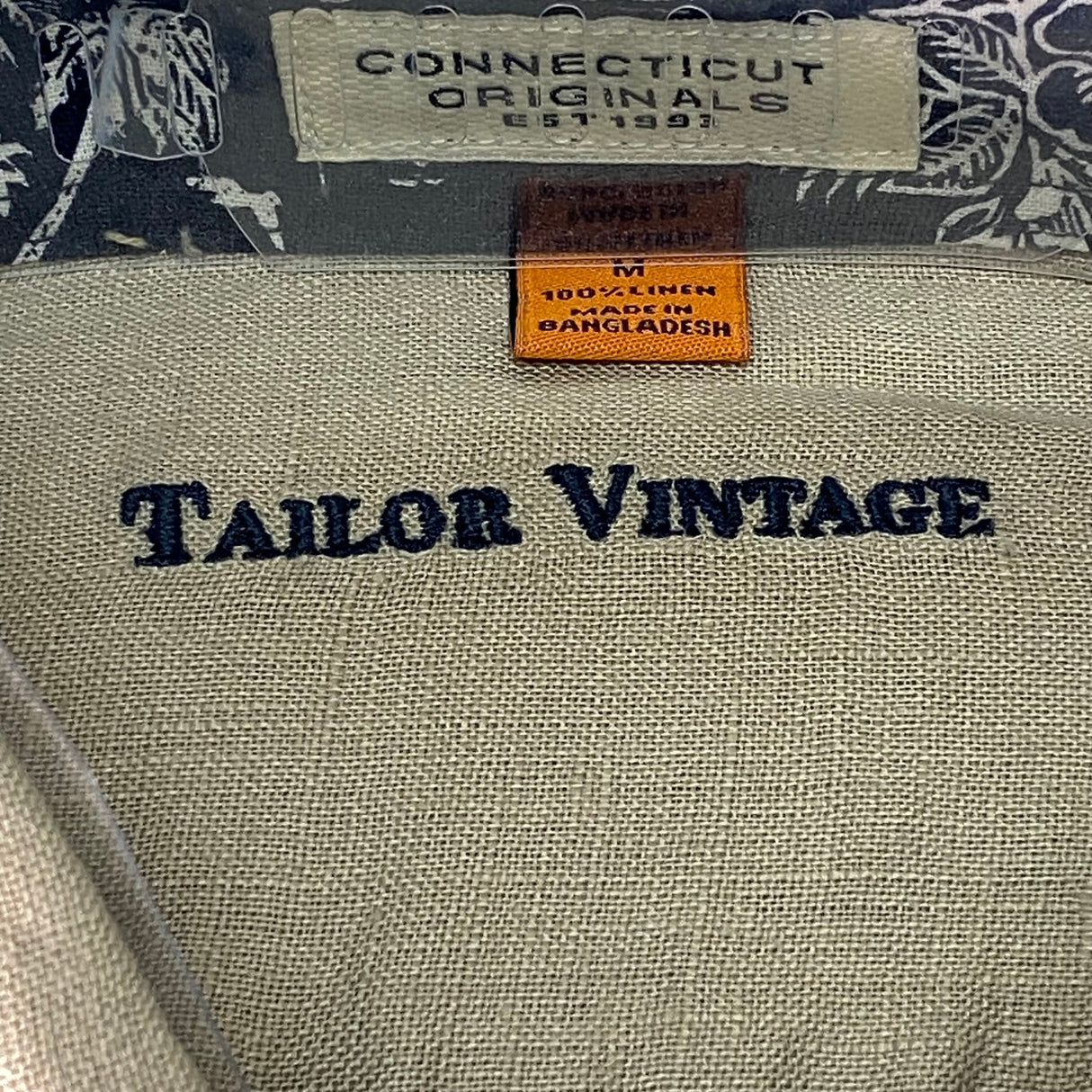 Tailor Vintage Men's Short Sleeve Linen Button-Up Shirt SIZE - Medium