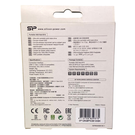Silicon Power 128GB Portable SSD Bolt B10